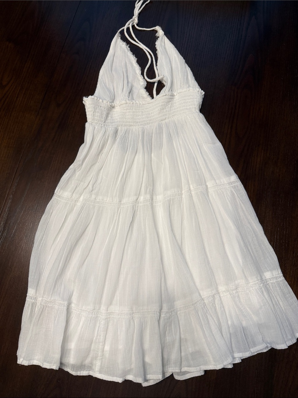 Kimchi Blue White Halter Tiered Sundress